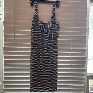 White House Black Market Black and White Halter Midi Dress